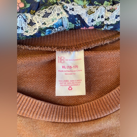 Juniors Graphic French Terry Cloth Top - Picture 3 of 3